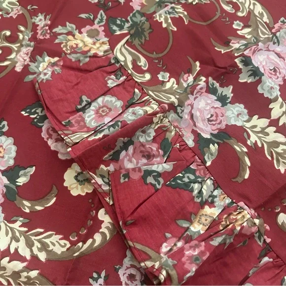 NWOT Ralph Lauren Marseilles Floral Standard Pillowcases Burgundy Roses Pair - Picture 4 of 6